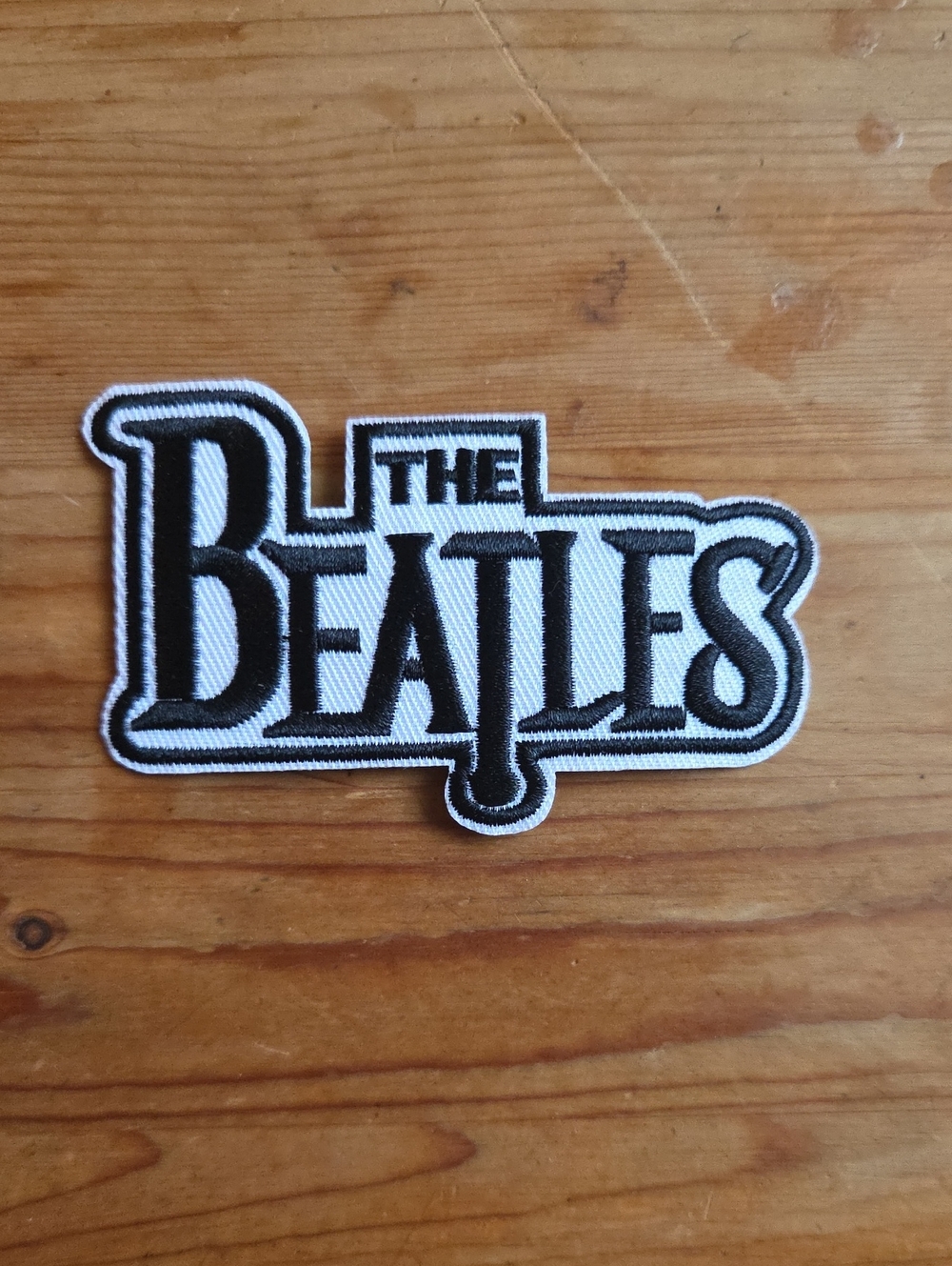 The Beatles Drop T Logo Embroidered Iron On Sew On Rock Band Patch Black